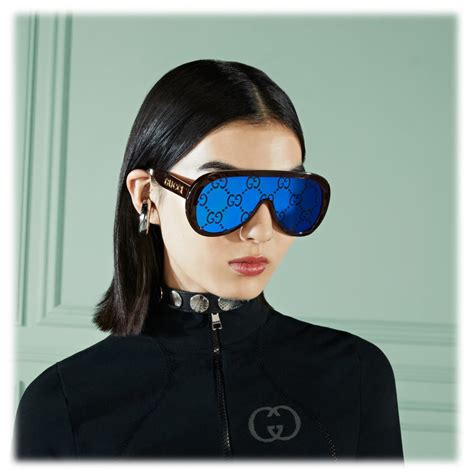 occhiali gucci mascherina lente serigrafia|Gucci Eyewear Occhiali Da Sole a Mascherina .